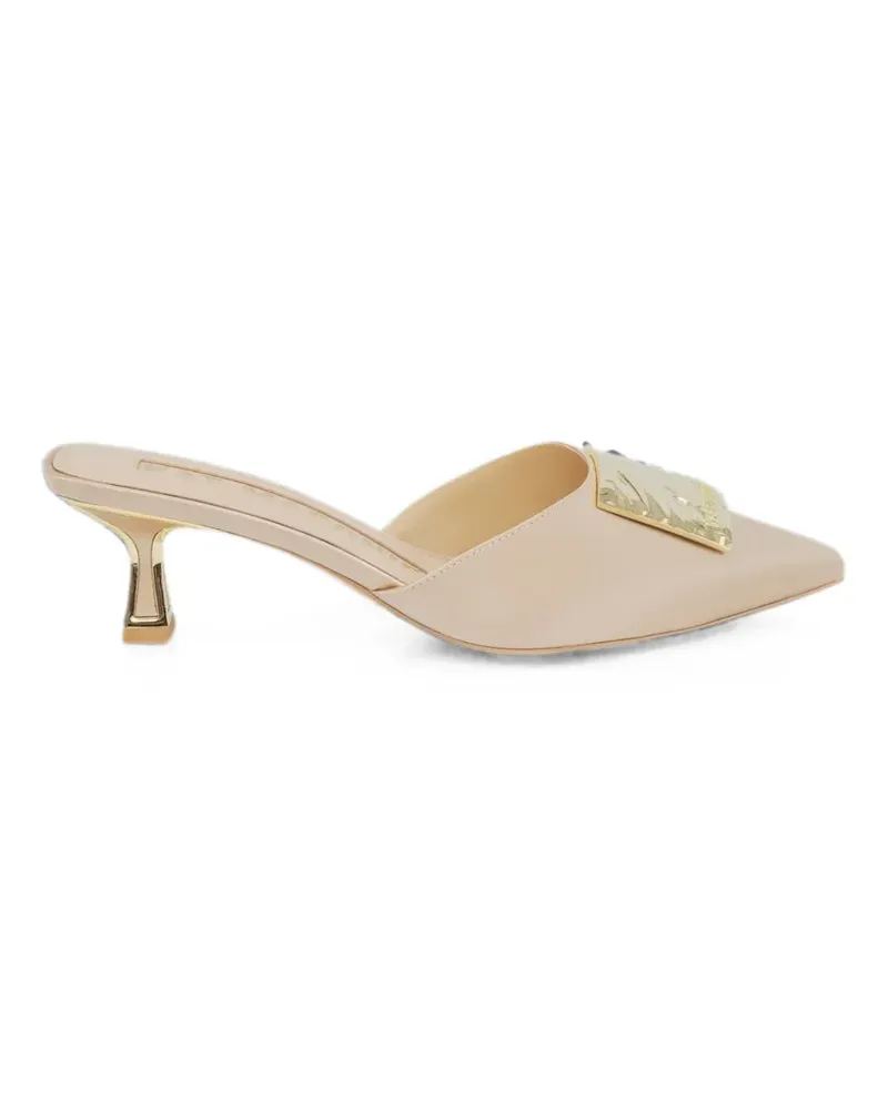 Kat Maconie logo-plaque mules - Nude Nude