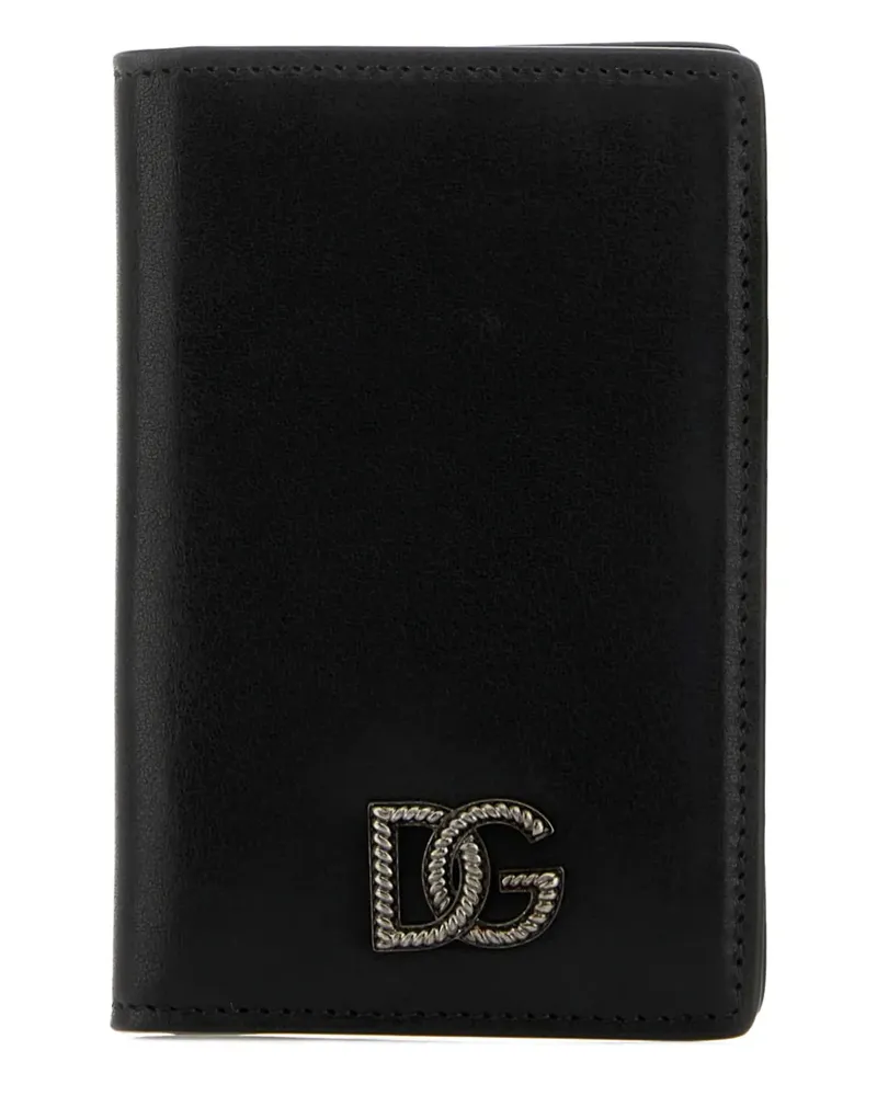 Dolce & Gabbana logo detail leather card holder - Schwarz Schwarz