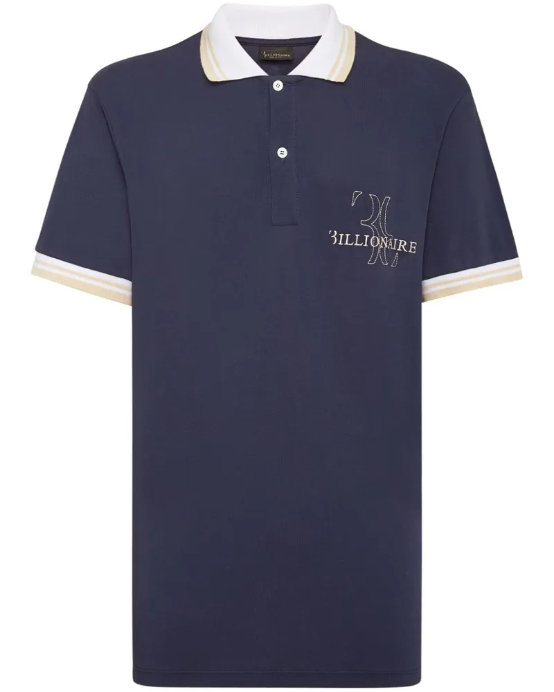 Billionaire Poloshirt mit Logo-Stickerei - Blau Blau