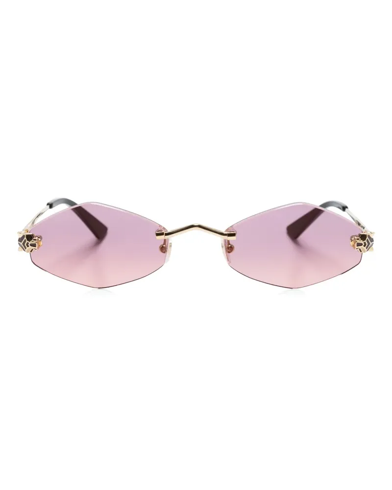 Cartier Geometrische Sonnenbrille mit Tigerkopf - Rosa Rosa