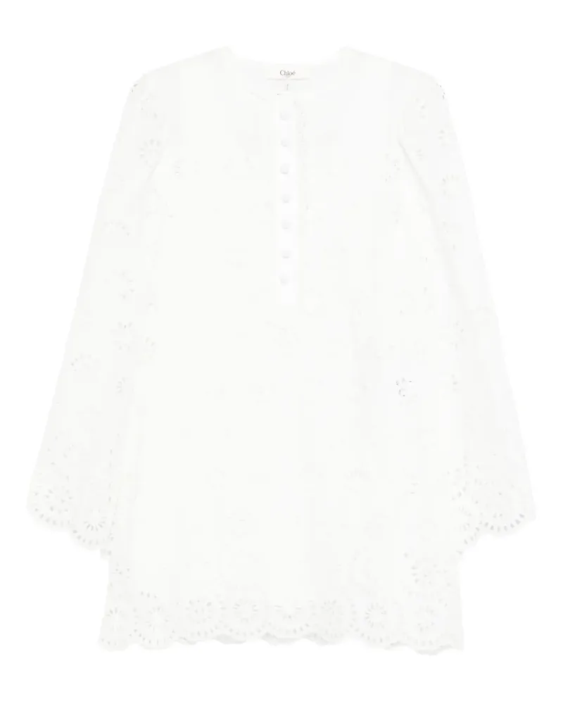 Chloé Voile-Minikleid aus Baumwolle - Weiß Weiß