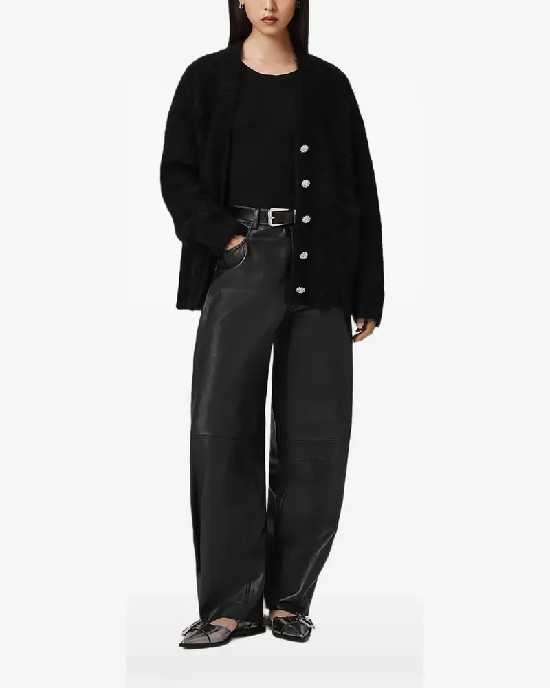 AllSaints Rubi button cardigan - Schwarz Schwarz