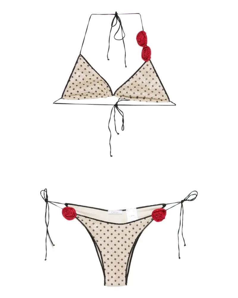 Oséree polka-dot floral bikini - Nude Nude