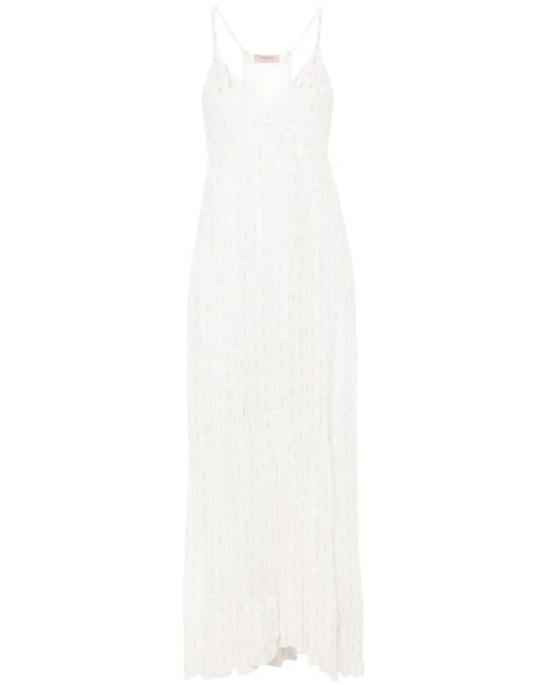 Twin-Set Camisole-Kleid mit Pailletten - Weiß Weiß