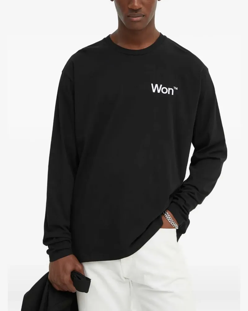 Won Hundred logo-print long-sleeve T-shirt - Schwarz Schwarz