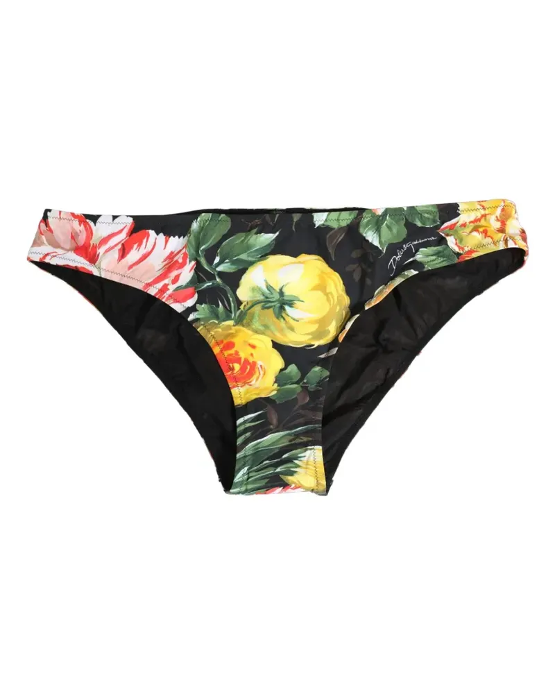 Dolce & Gabbana floral-print bikini bottoms - Schwarz Schwarz