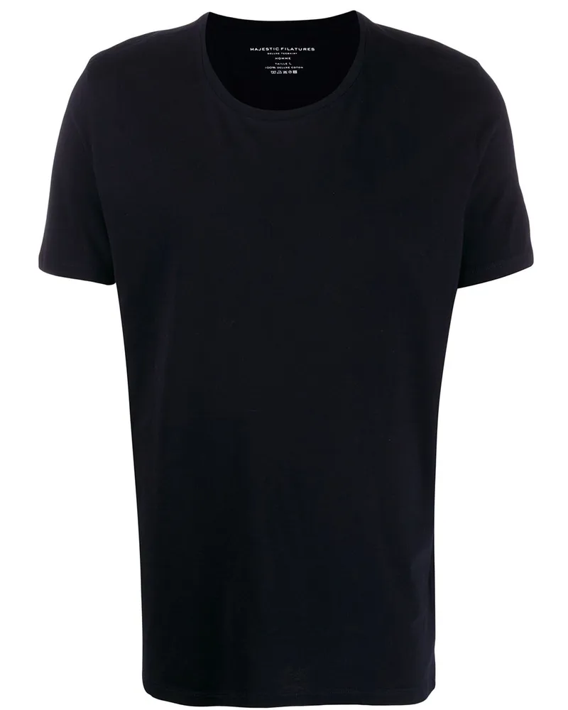 Majestic T-Shirt mit Rundhalsausschnitt - Blau Blau