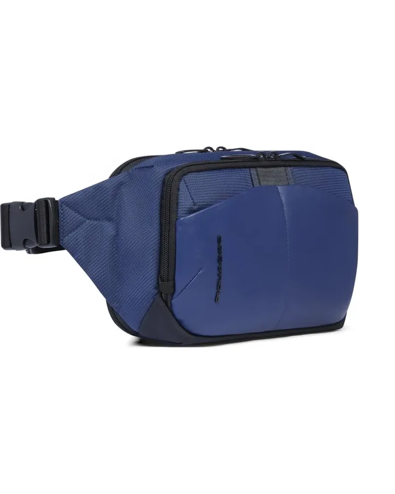 Piquadro logo-lettering mesh belt bag - Blau Blau