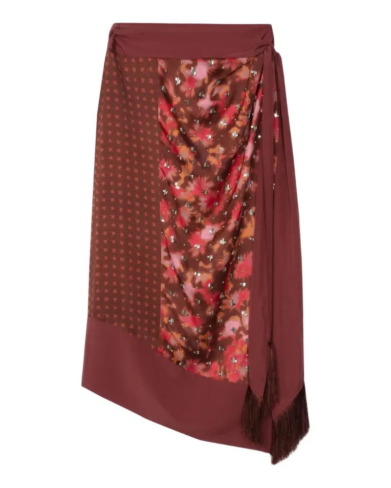 3.1 phillip lim Desert Floral Midirock mit Kristallen - Rot Rot