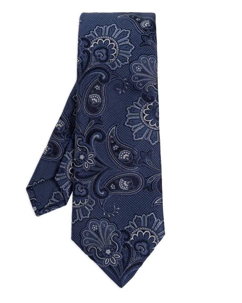 Etro Krawatte mit Paisley-Motiv - Blau Blau