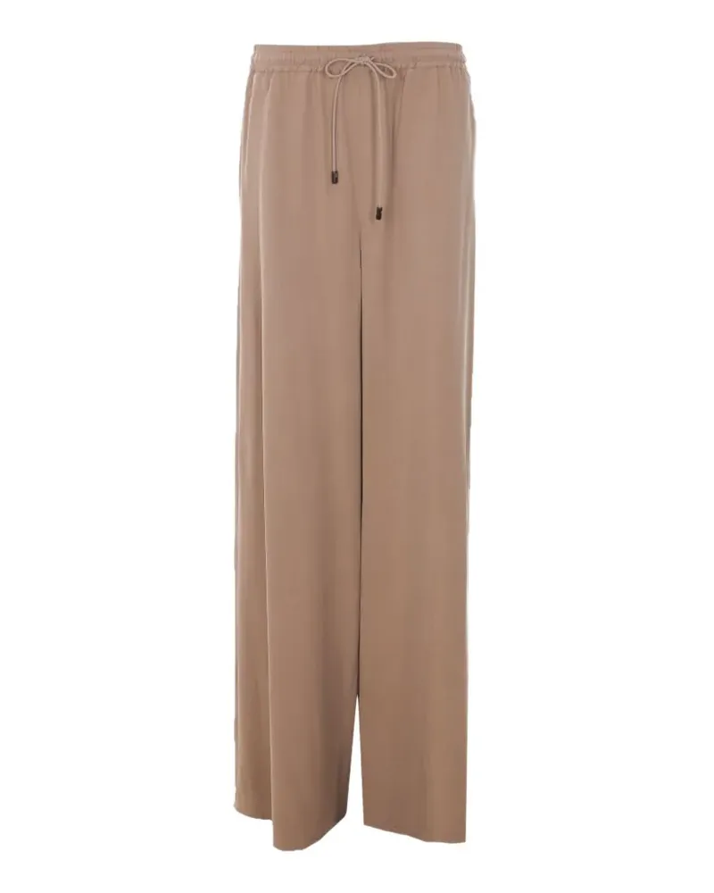 Max Mara silk drawstring palazzo pants - Nude Nude