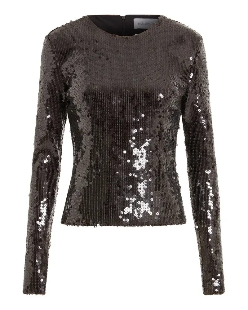 16ARLINGTON Tanith sequin long-sleeved top - Schwarz Schwarz