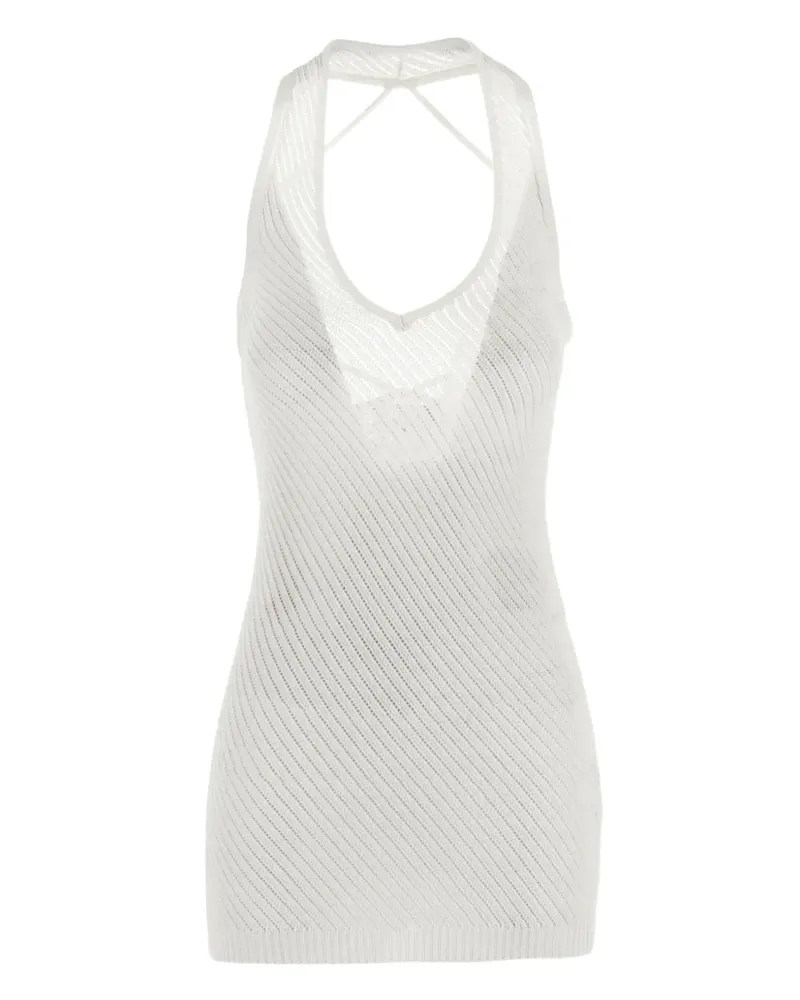 Laneus Minikleid aus Pointelle-Strick - Weiß Weiß