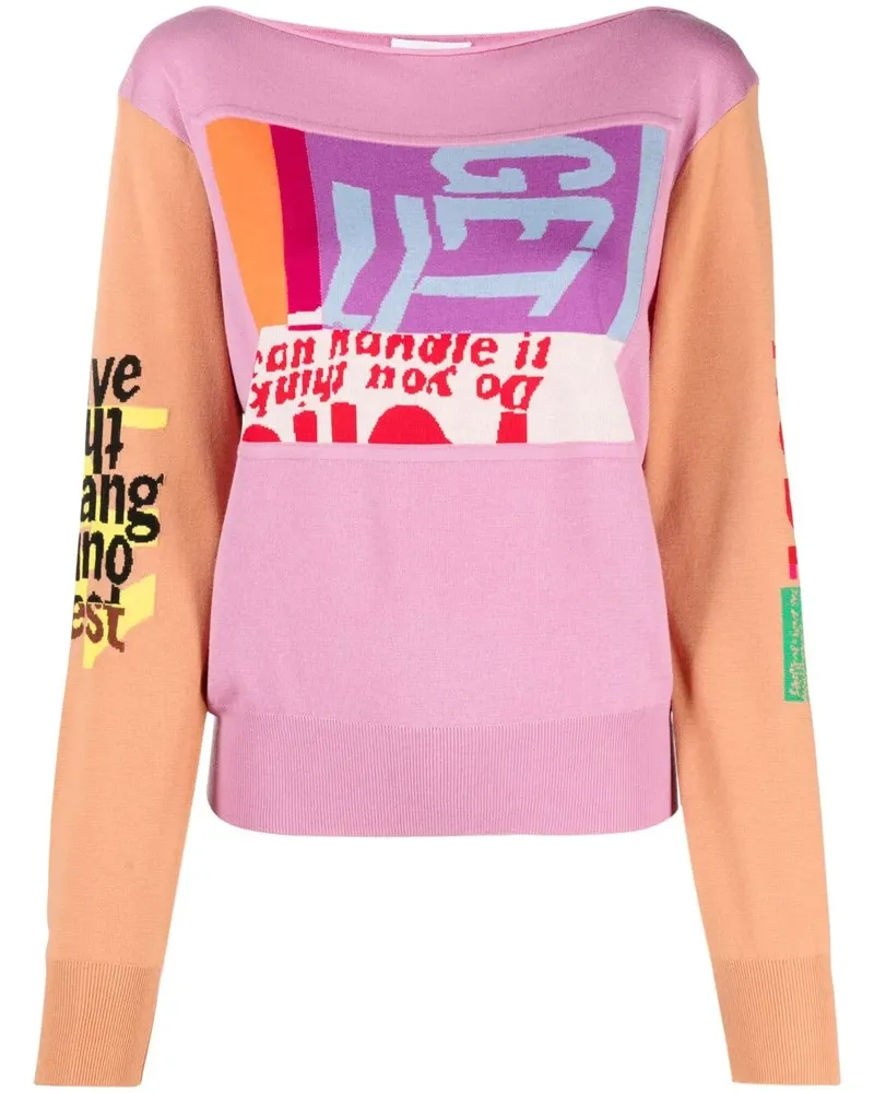 Chloé Intarsien-Pullover in Colour-Block-Optik - Rosa Rosa
