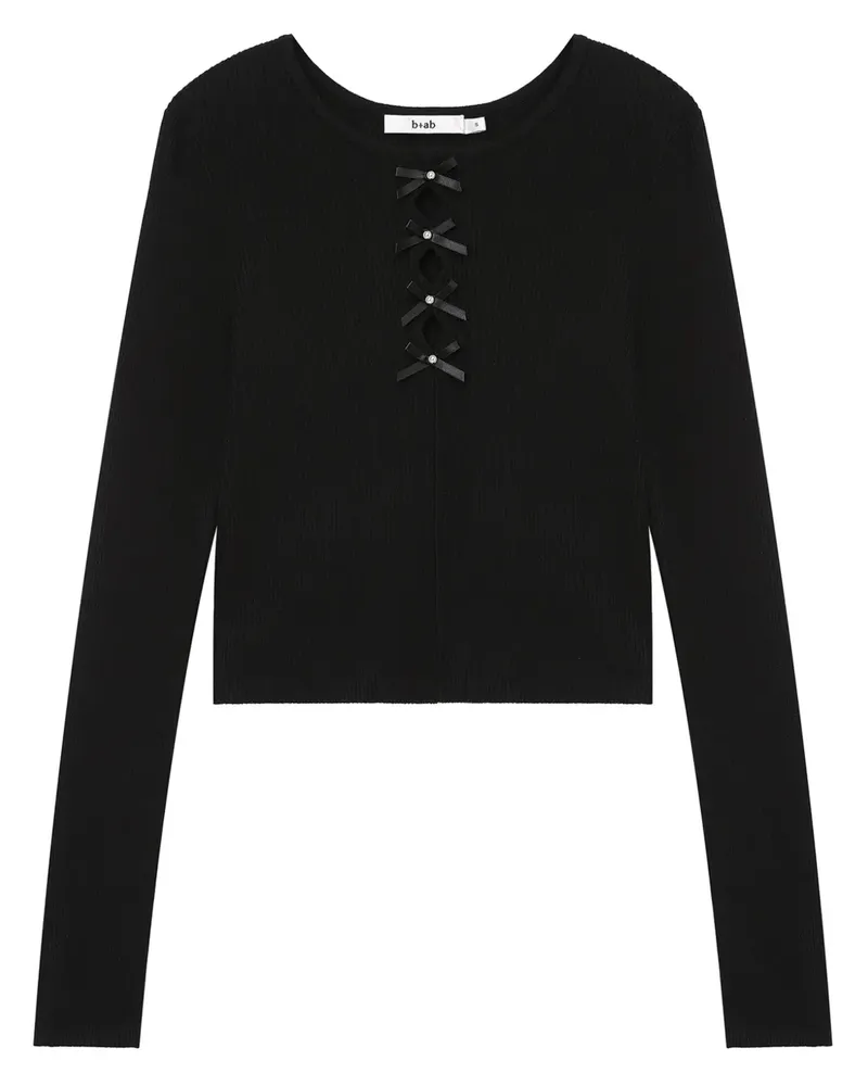 b+ab Oberteil mit Cut-Outs - Schwarz Schwarz