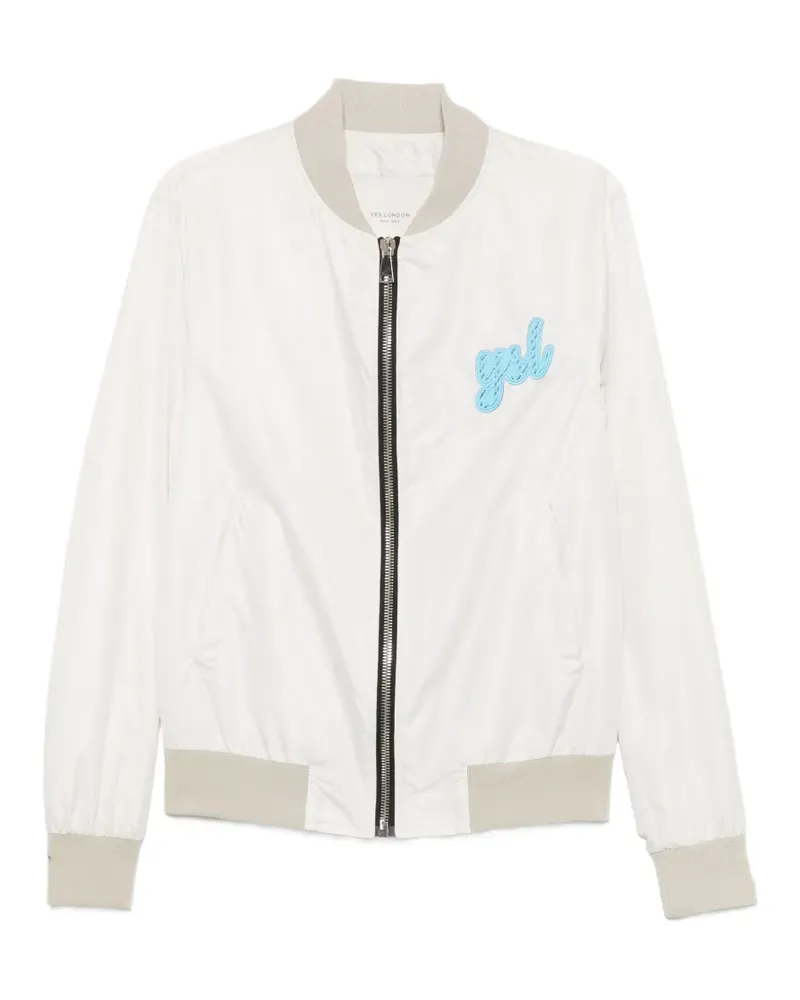 Yes London logo-patch zip-up jacket - Weiß Weiß