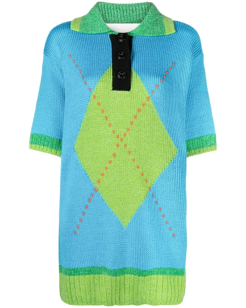 Andersson Bell Oberteil mit Intarsien-Motiv - Blau Blau