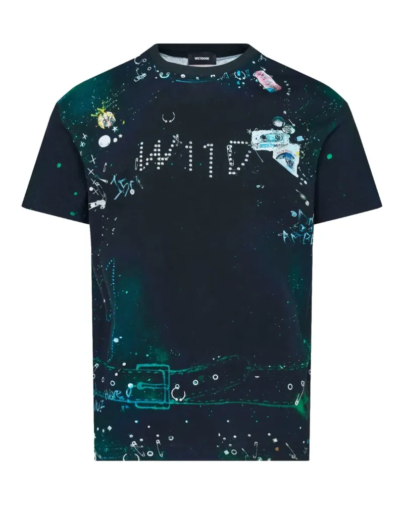 WE 11 DONE trompe oeil T-shirt - Schwarz Schwarz