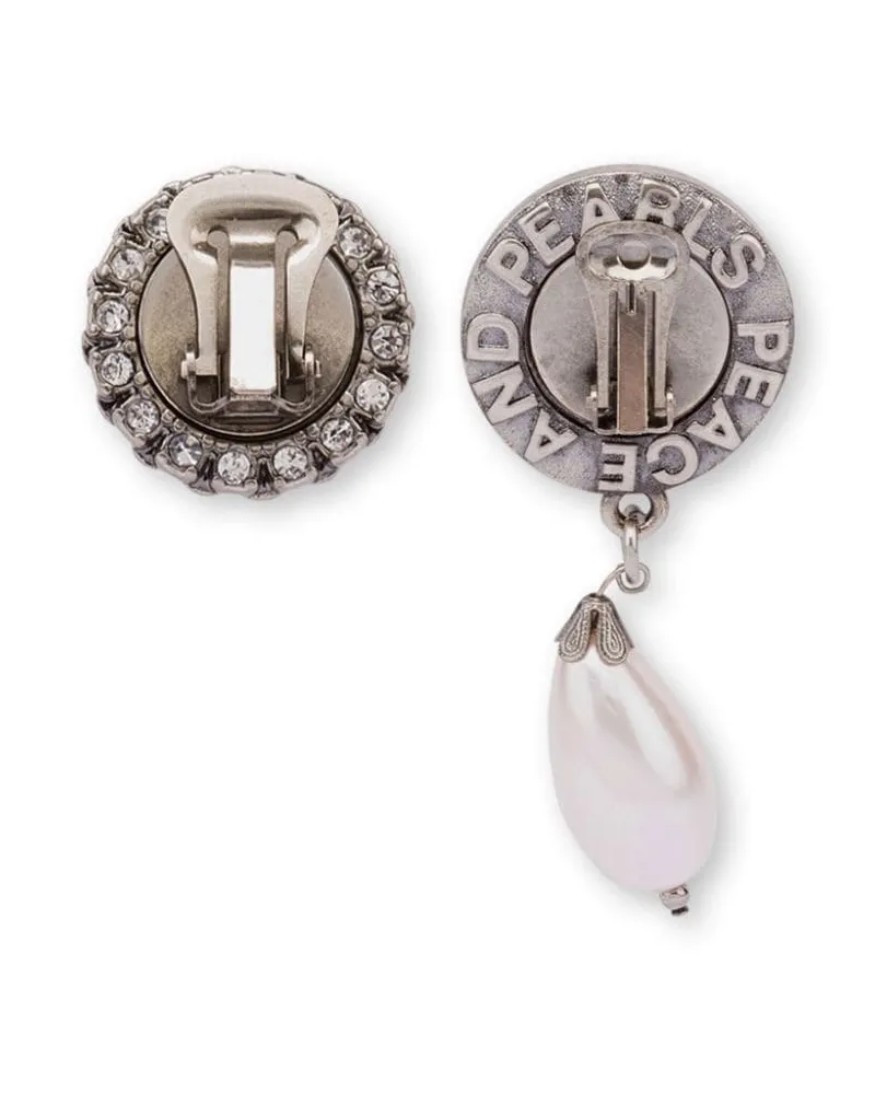 Moschino Peace and Pearls Ohrringe Silber