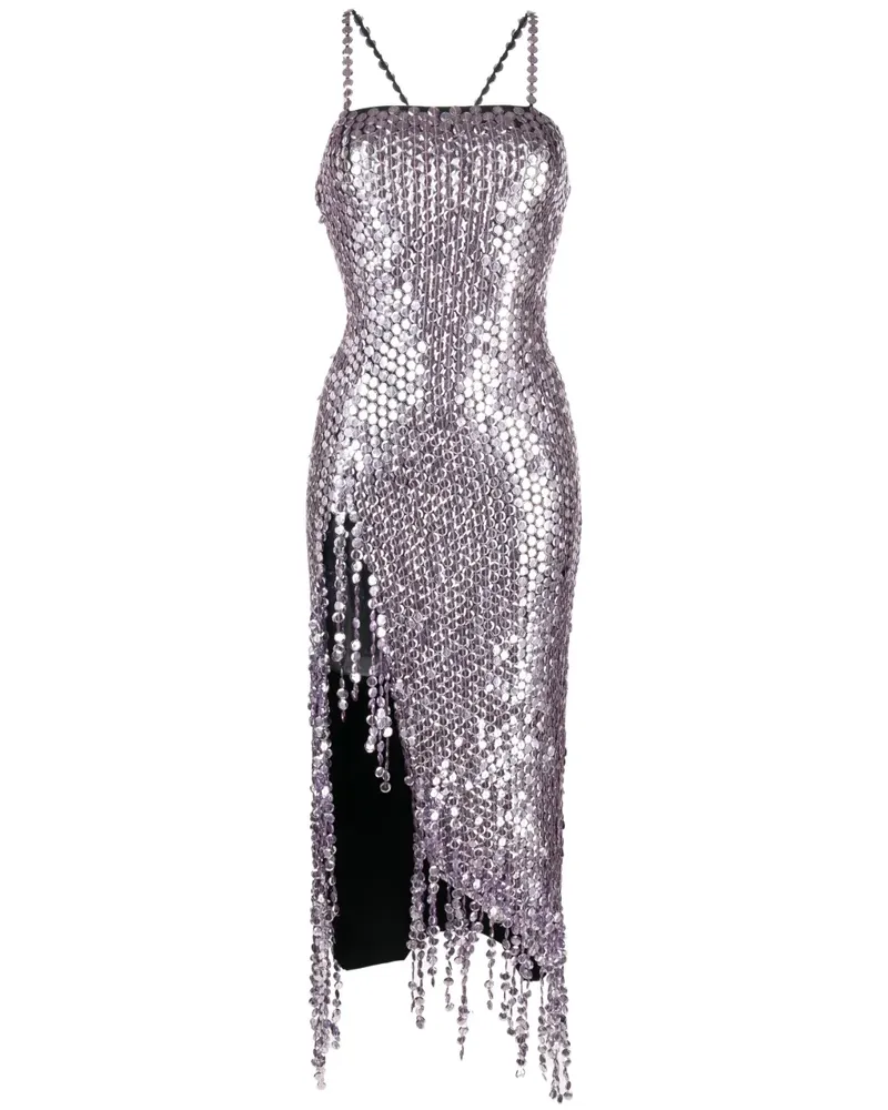 ATTICO Avery Midikleid mit Pailletten - Violett Violett
