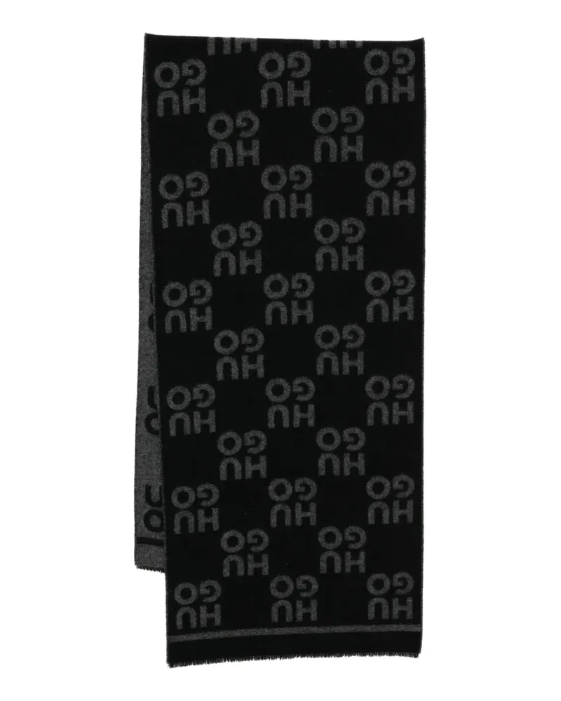 HUGO BOSS Schal mit Logo - Schwarz Schwarz