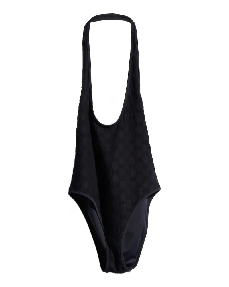 Gucci Neckholder-Badeanzug mit GG-Muster - Schwarz Schwarz