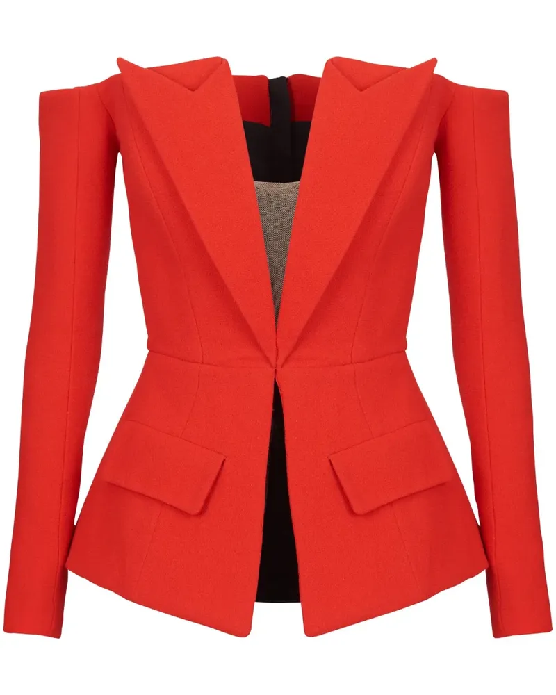 Balmain Schulterfreies Minikleid - Rot Rot