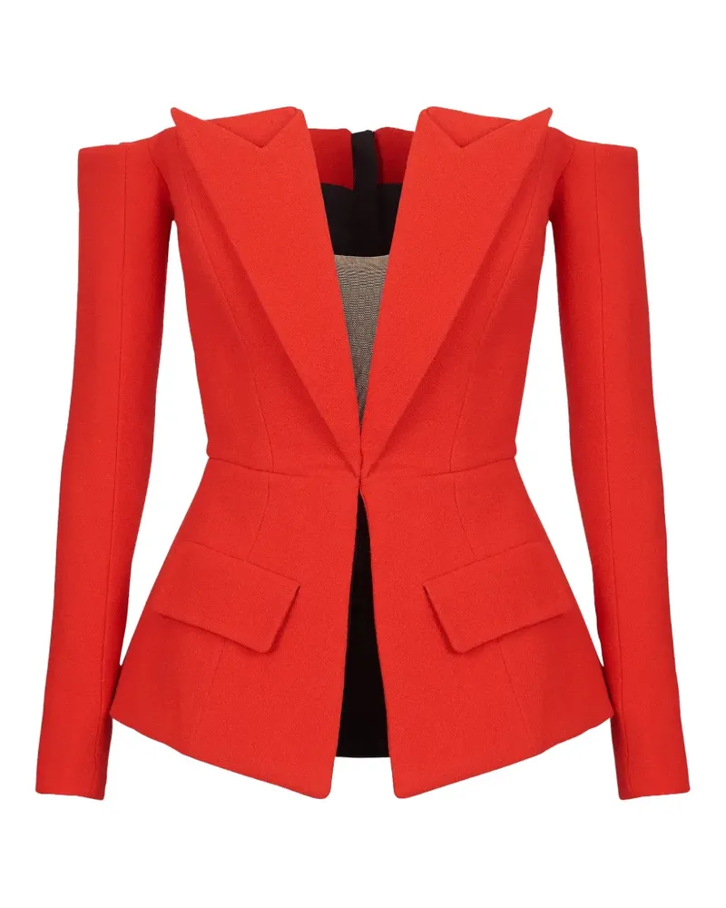Balmain Schulterfreies Minikleid - Rot Rot