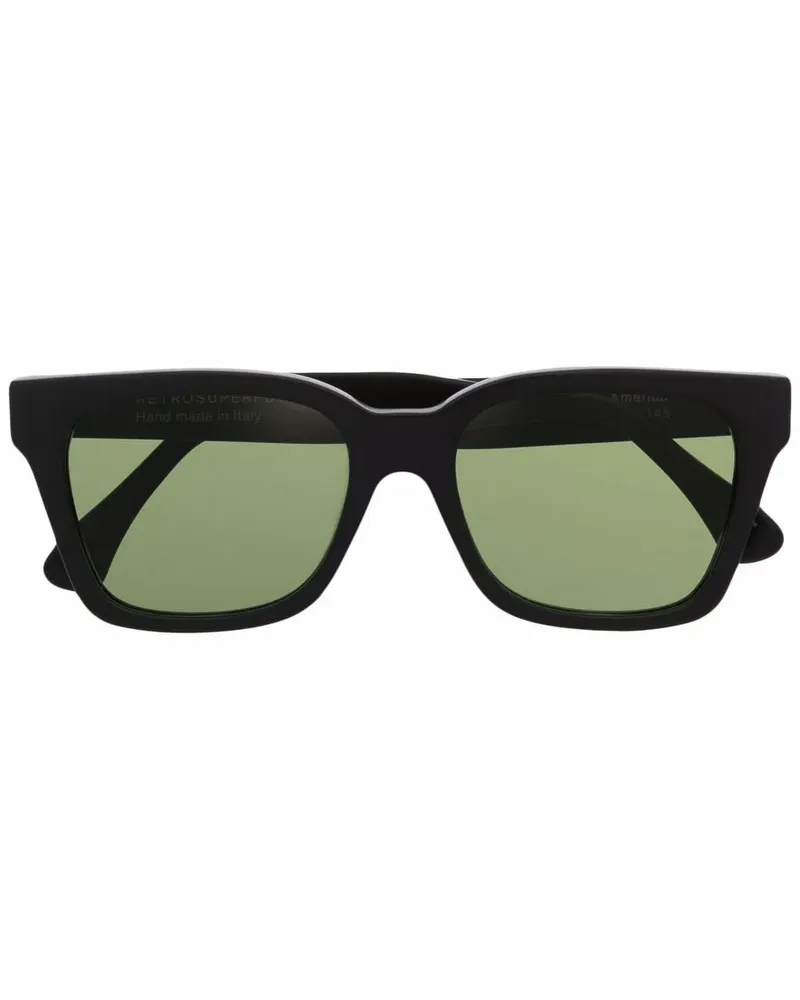RETROSUPERFUTURE Eckige America Sonnenbrille - Schwarz Schwarz