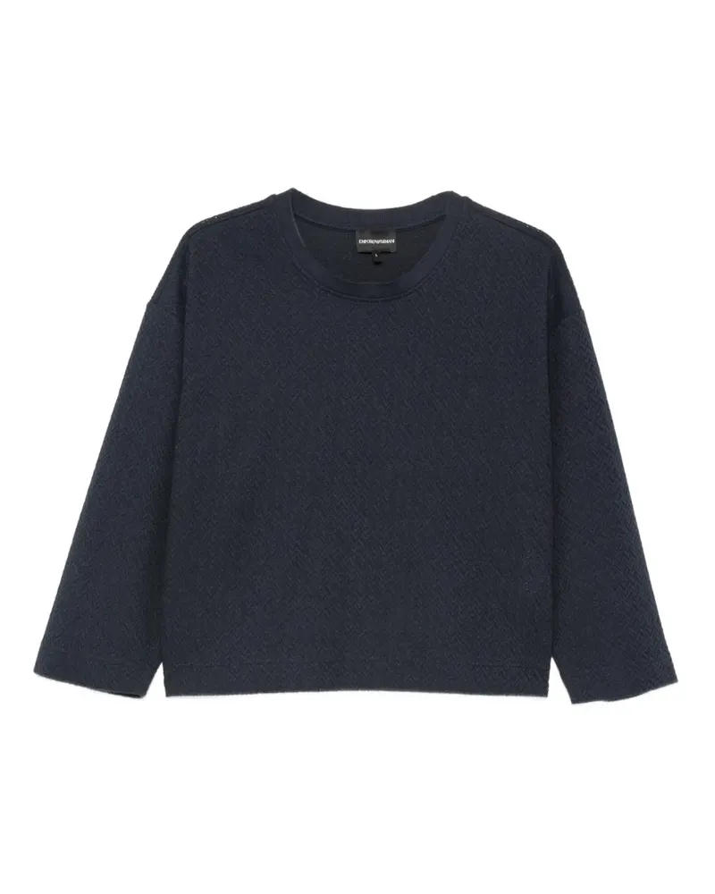 Emporio Armani Pullover mit Fischgrätenmuster - Blau Blau