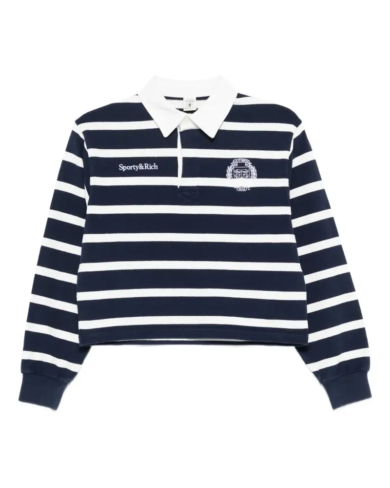 SPORTY & RICH Gestreiftes Blondie Poloshirt - Blau Blau