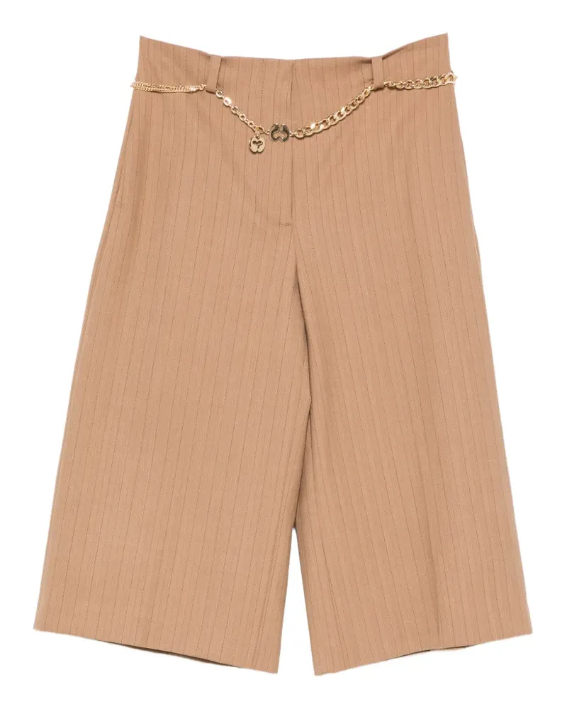 Maje pinstripe-pattern chain-belt shorts - Braun Braun