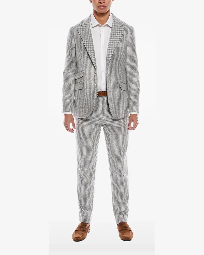 Brunello Cucinelli houndstooth three-button suit - Grau Grau