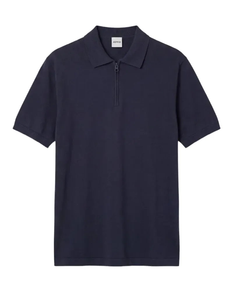 ASPESI Poloshirt mit Reißverschluss - Blau Blau