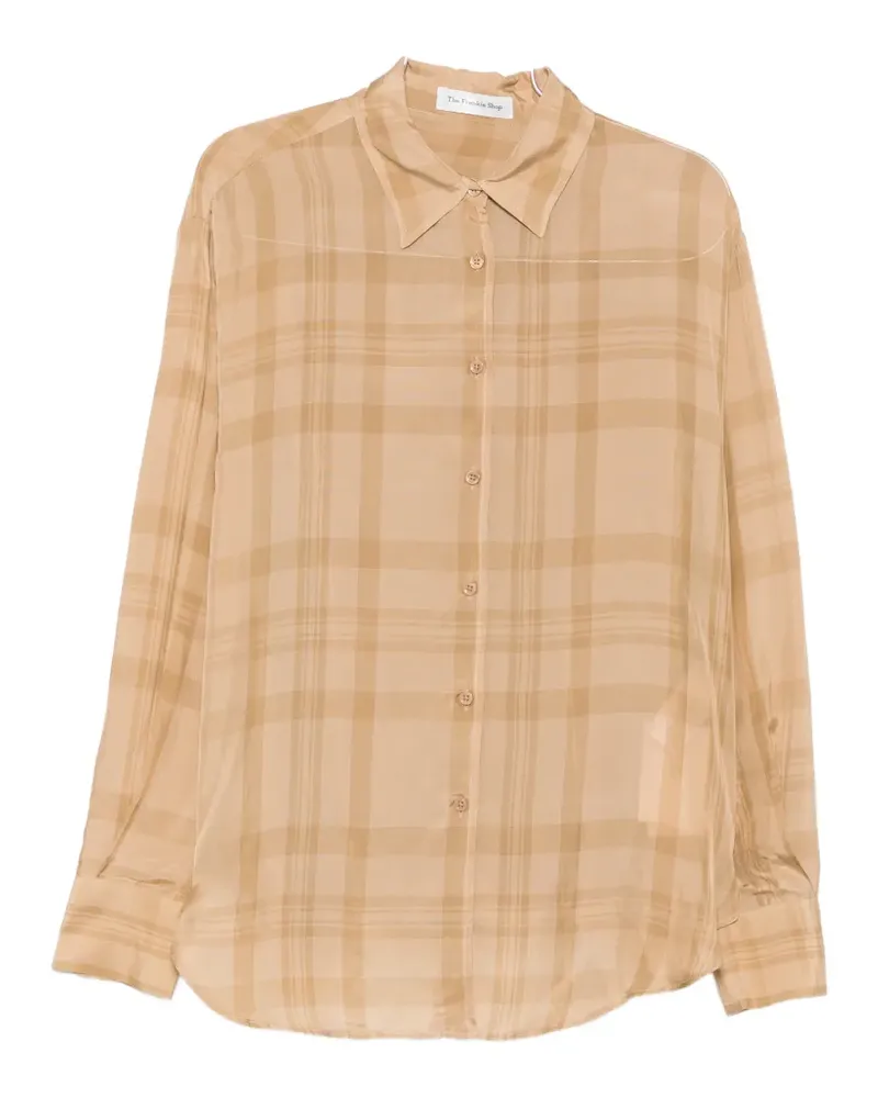 FRANKIE Shop Peri check-pattern shirt - Nude Nude