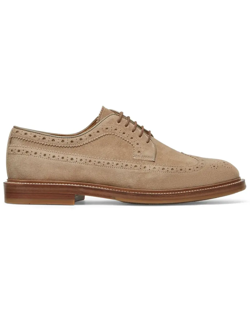 Brunello Cucinelli Lederschuhe mit Ziernaht - Nude Nude