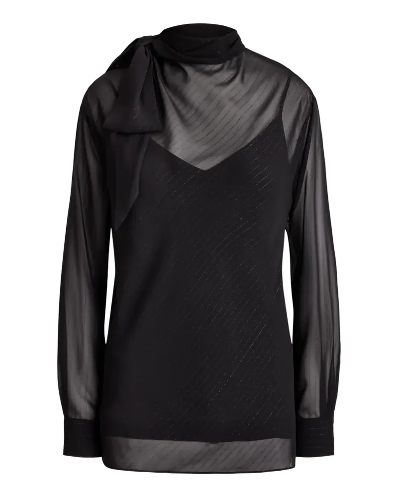 Ralph Lauren Transparente Bluse mit Nadelstreifen - Schwarz Schwarz