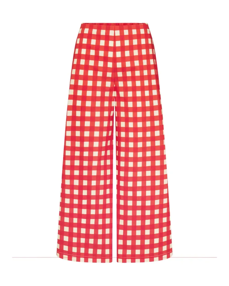 Simon Miller Toni gingham cropped palazzo pants - Rot Rot