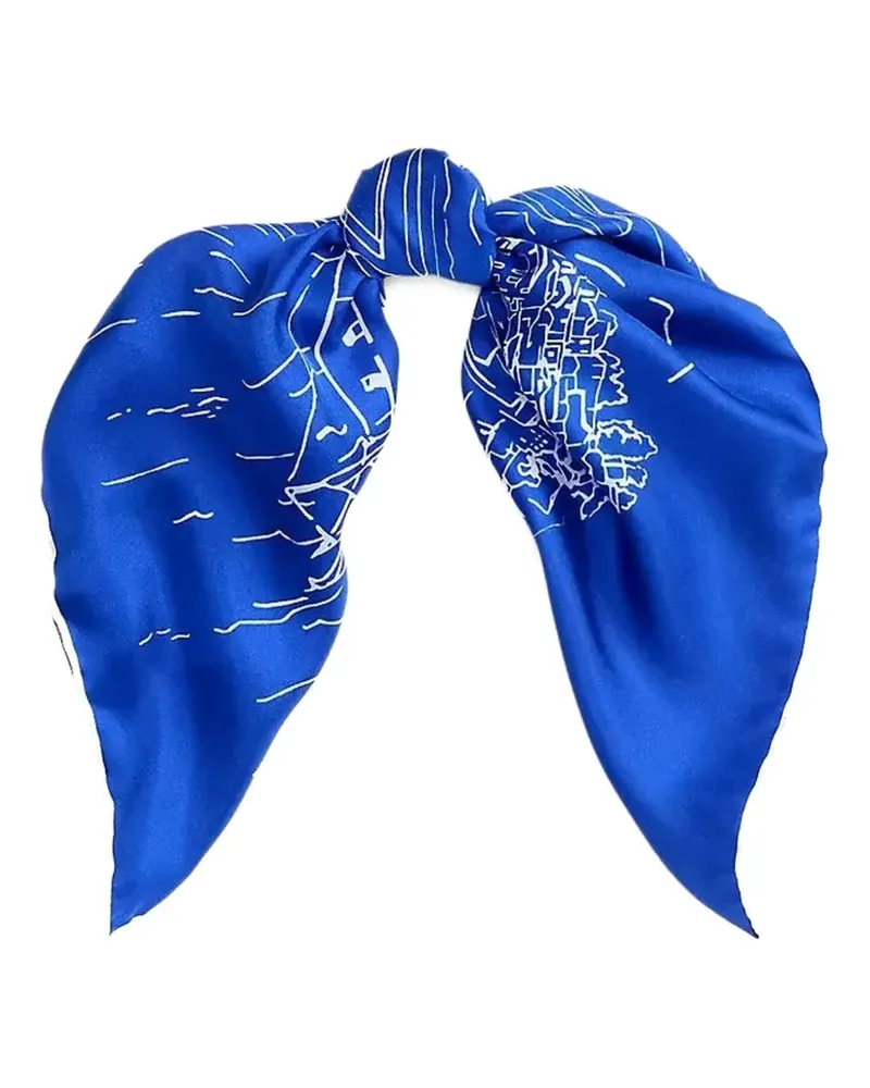 Ralph Lauren landscape-print scarf - Blau Blau