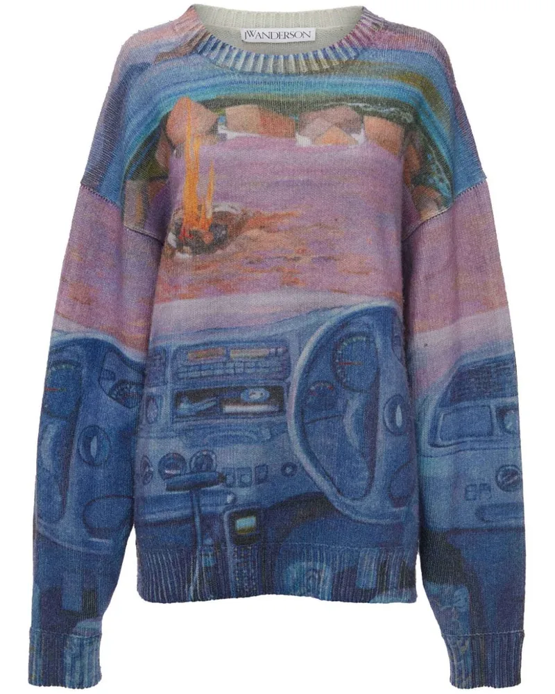 J.W.Anderson Pullover mit Print - Blau Blau