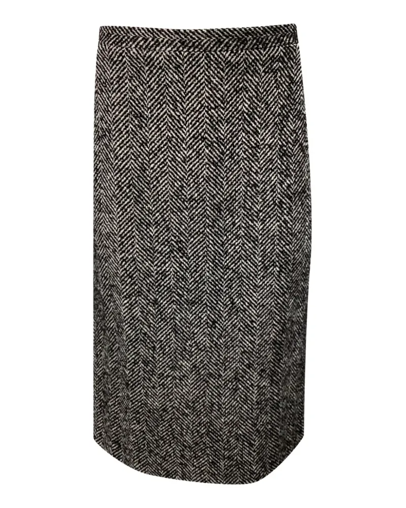 N° 21 Rock mit Fischgrätenmuster - Schwarz Schwarz