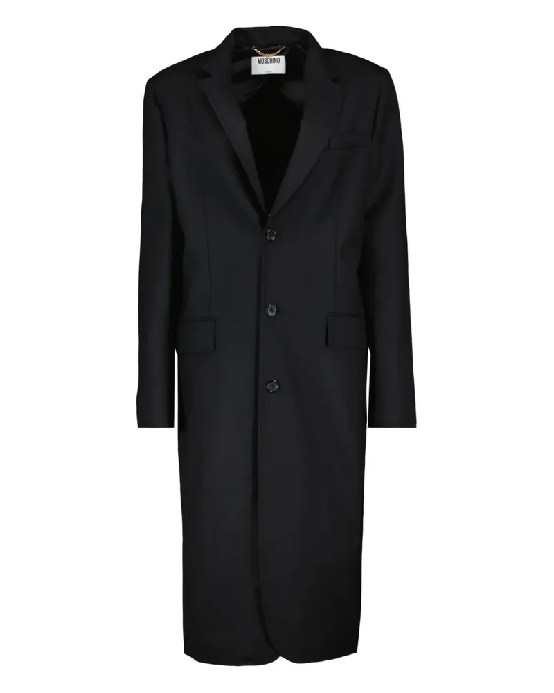 Moschino Satinmantel mit Knopfverschluss - Schwarz Schwarz
