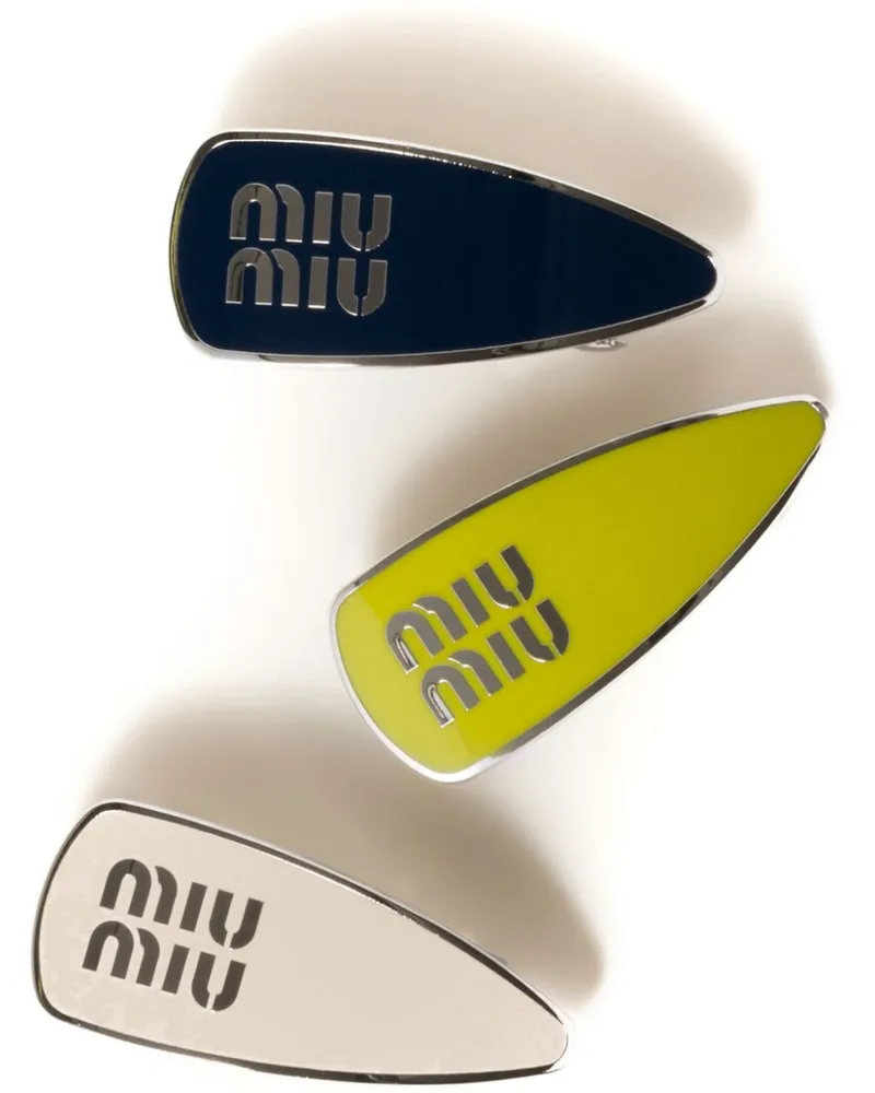 Miu Miu Emaillierte Haarspangen - Blau Blau