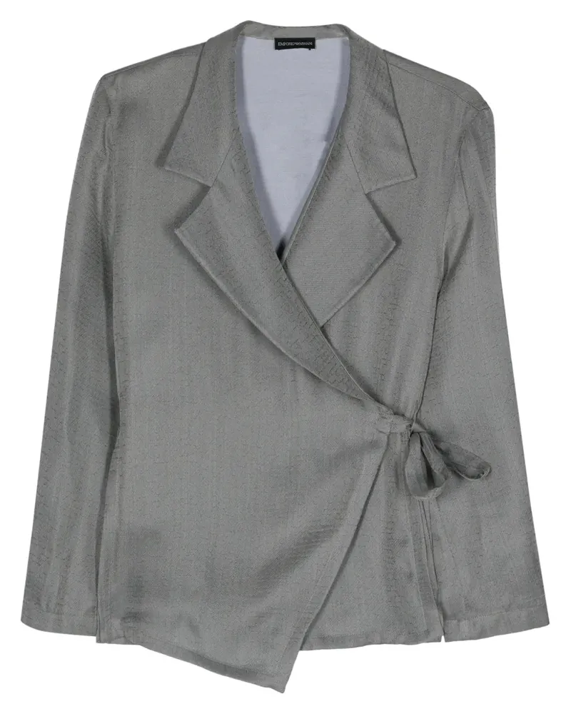 Emporio Armani Wickelblazer mit Jacquardmuster - Grau Grau