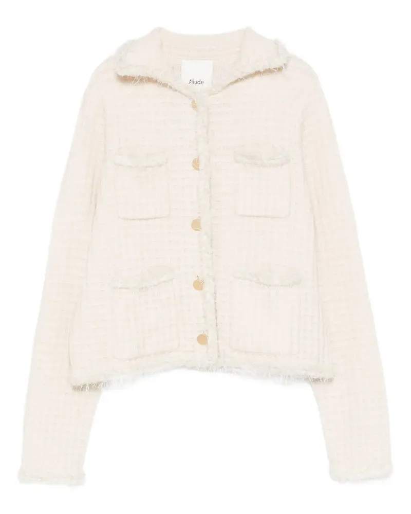 ALLUDE Cardigan mit ausgefransten Taschen - Nude Nude