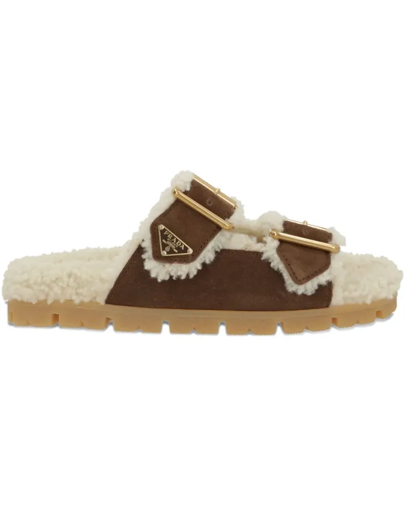 Prada buckle-detail sandals - Braun Braun