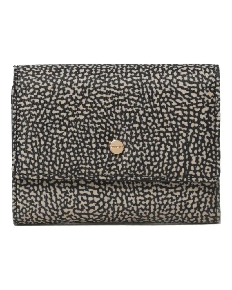 Borbonese medium printed tri-fold wallet - Schwarz Schwarz