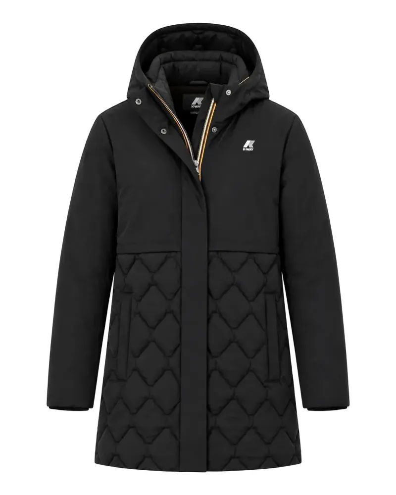 K-Way quilted hooded jacket - Schwarz Schwarz
