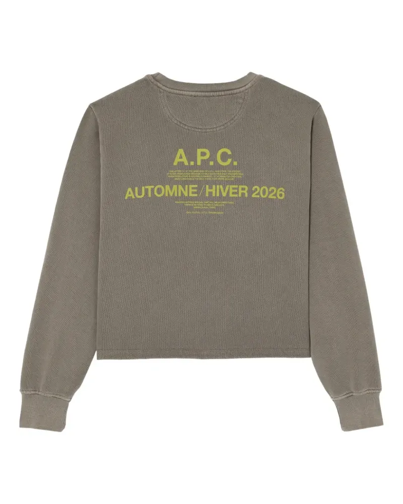 A.P.C. Autumn Cropped-Pullover mit Logo-Print - Grau Grau