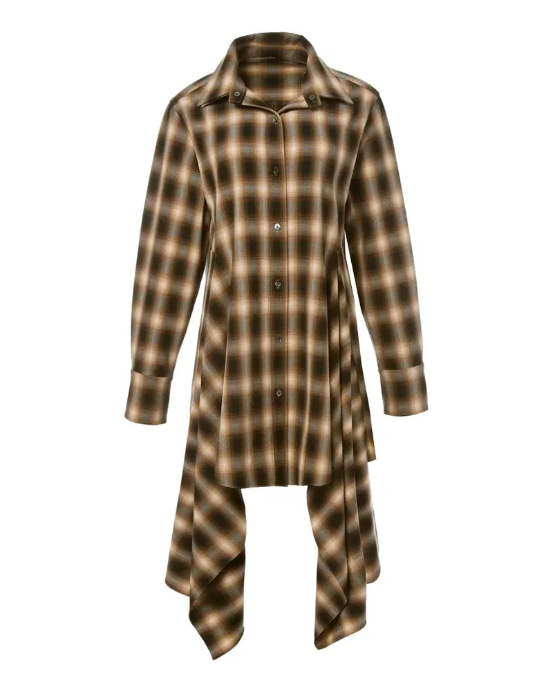 Monse Asymmetrisches Minikleid mit Karomuster - Braun Braun